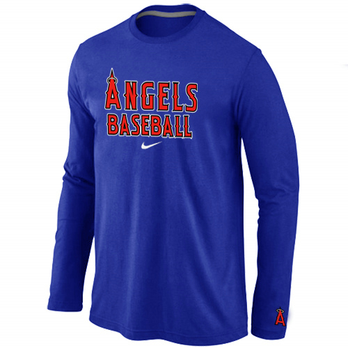Los Angeles Angels Long Sleeve T Shirt Blue