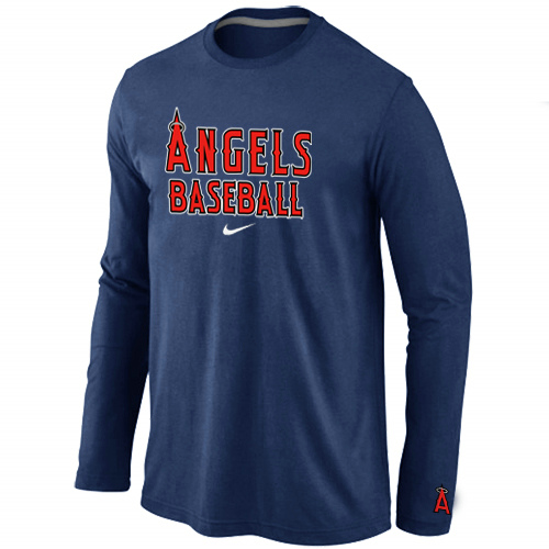 Los Angeles Angels Long Sleeve T Shirt D.Blue - Click Image to Close