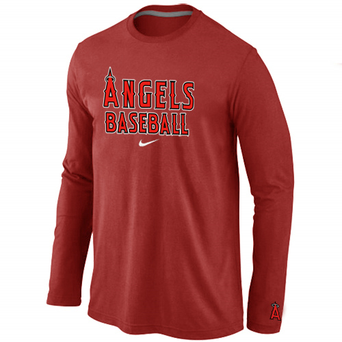 Los Angeles Angels Long Sleeve T Shirt Red - Click Image to Close