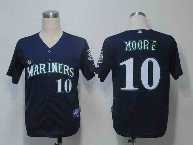 Mariners 10 Moore blue Jerseys