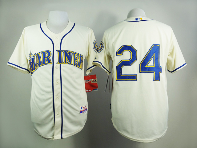 Mariners 24 Griffey Cream Cool Base Jersey