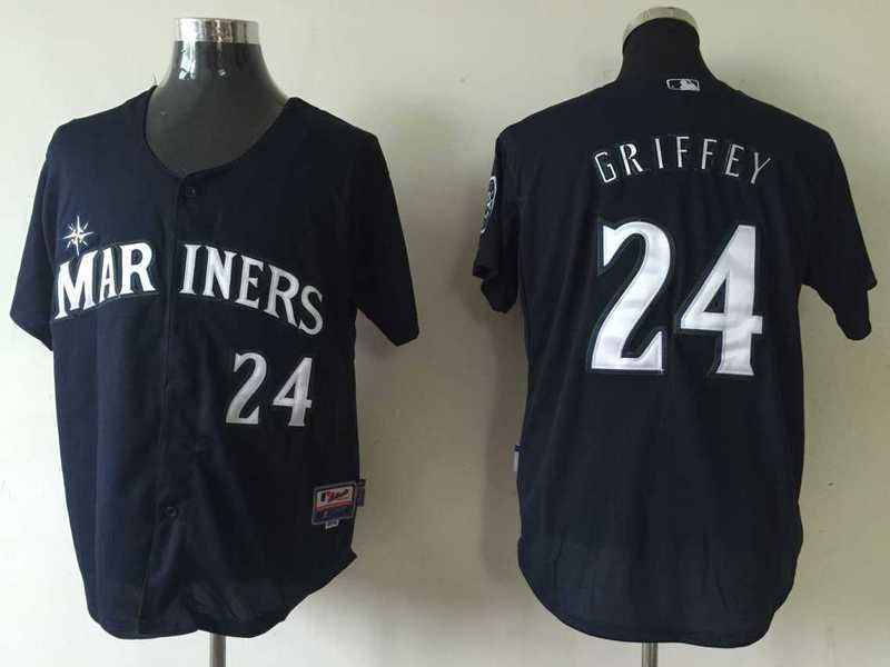 Mariners 24 Griffey Navy Blue Cool Base Jersey