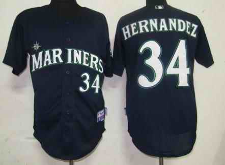 Mariners 34 Hernandez blue Jerseys