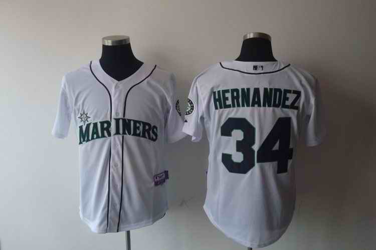 Mariners 34 Hernandez white Jerseys