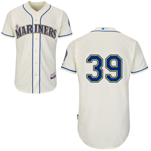 Mariners 39 Smith Cream Cool Base Jerseys - Click Image to Close