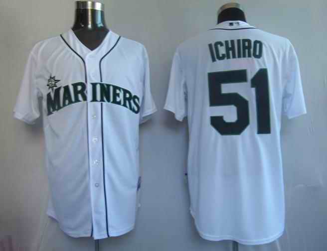 Mariners 51 Ichiro white Jerseys