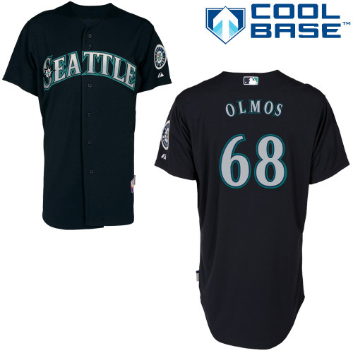Mariners 68 Olmos Navy Blue Cool Base Jerseys