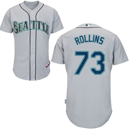Mariners 73 Rollins Grey Cool Base Jerseys