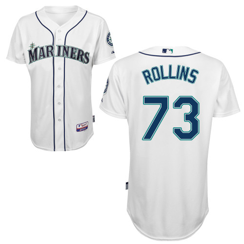 Mariners 73 Rollins White Cool Base Jerseys
