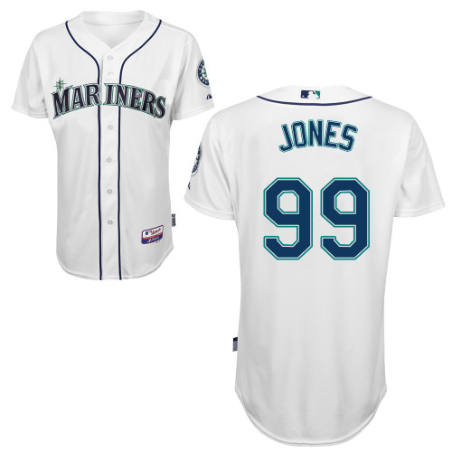 Mariners 99 Jones White Cool Base Jerseys
