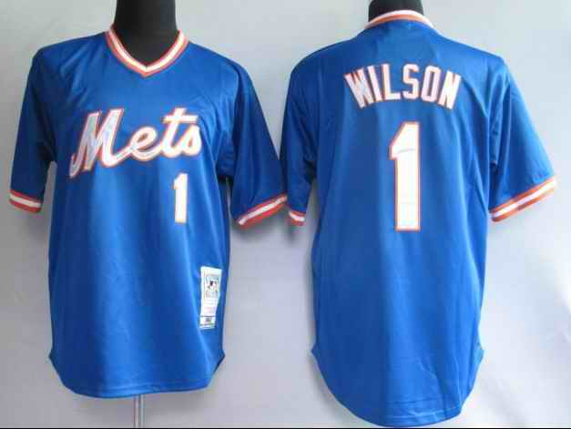 Mets 1 Mookie Wilson blue jerseys