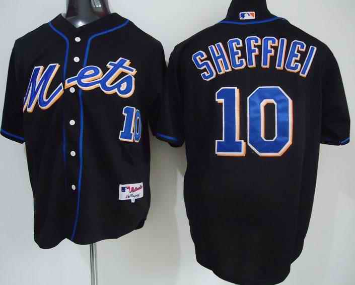 Mets 10 Sheffiei black Jerseys