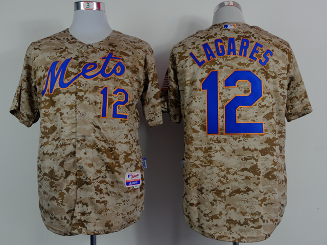 Mets 12 Lagares Camo Cool Base Jerseys