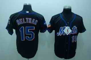 Mets 15 Carlos Beltran black jersey