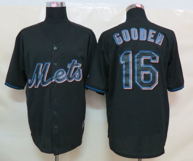 Mets 16 Gooden Black Fashion Jerseys