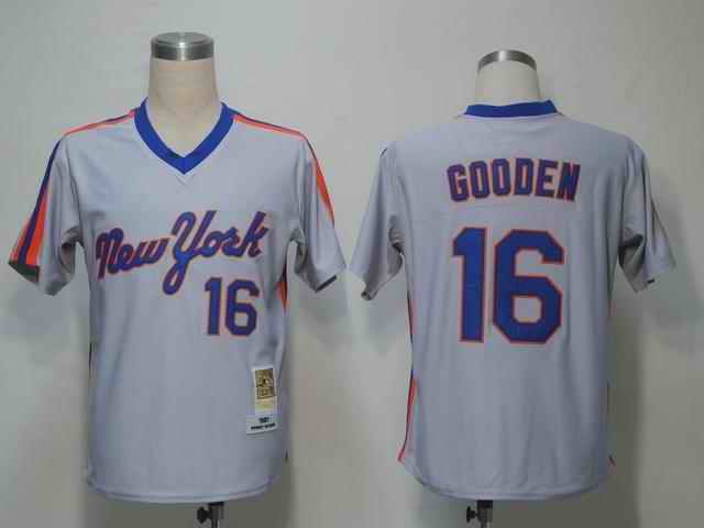 Mets 16 Gooden grey m&n Jerseys