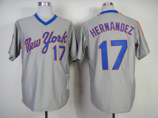 Mets 17 Hernandez Grey Throwback Jerseys