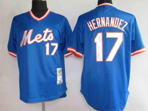 Mets 17 Keith Hernandez Mitchell&Ness Blue Jersey