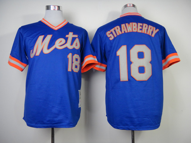 Mets 18 Strawberry Blue Throwback Jerseys