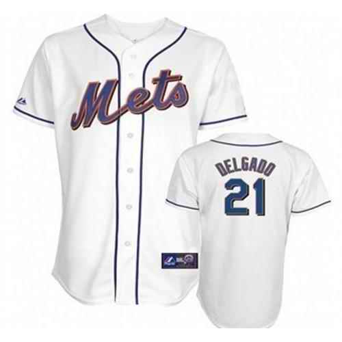 Mets 21 Delgado white Jerseys