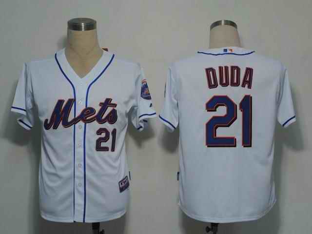 Mets 21 Duda white cool base Jerseys
