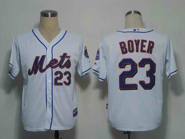 Mets 23 Boyer white Jerseys