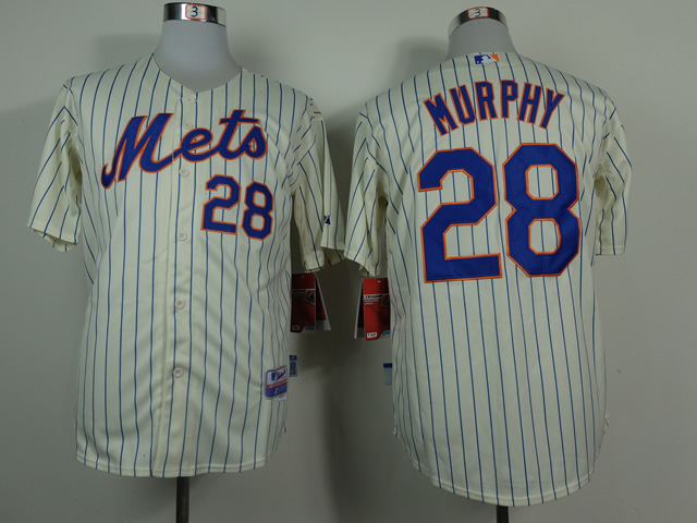Mets 28 Murphy Cream Cool Base Jerseys