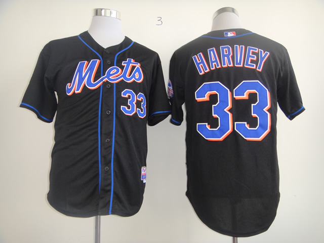 Mets 33 Harvey Black Jerseys