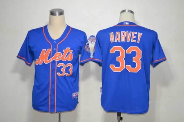 Mets 33 Harvey Blue Jerseys