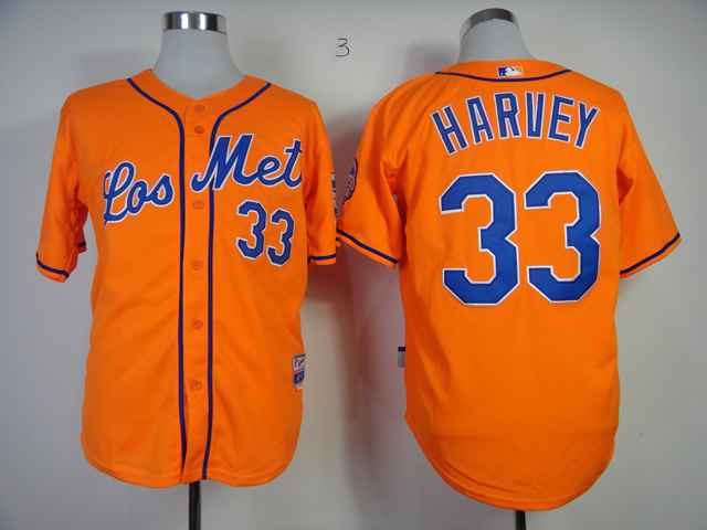 Mets 33 Harvey Orange Cool Base Jerseys