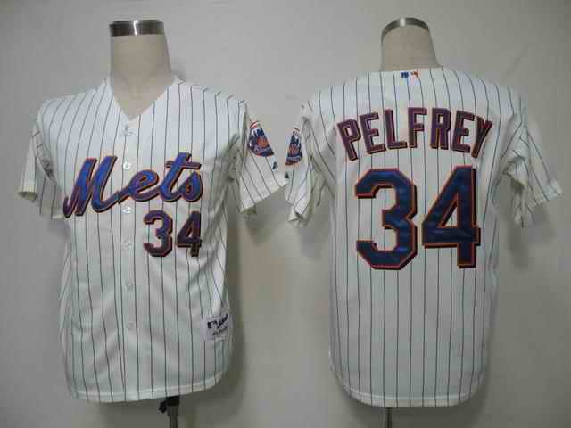 Mets 34 Pelfrey cream Jerseys