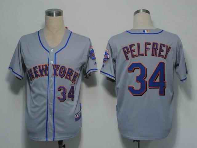 Mets 34 Pelfrey grey Jerseys