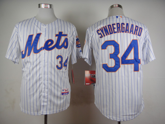 Mets 34 Syndergaard White Cool Base Jersey