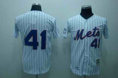 Mets 41 seaver m&n white(blue strip) jerseys