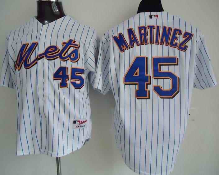 Mets 45 Martinez white Jerseys - Click Image to Close