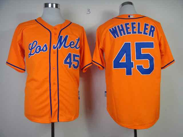 Mets 45 Wheeler Orange Cool Base Jerseys