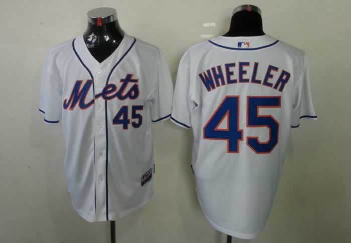 Mets 45 Wheeler White Jerseys