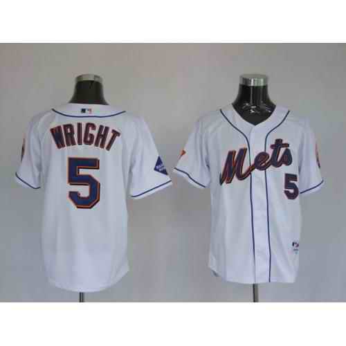 Mets 5 David Wright White Jerseys