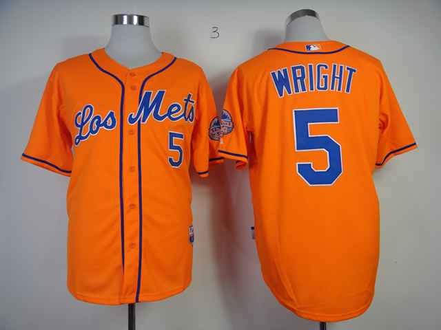 Mets 5 Wright Orange Cool Base Jerseys