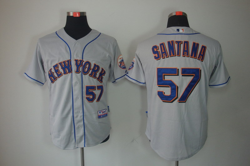 Mets 57 SANTANA Grey Jerseys - Click Image to Close