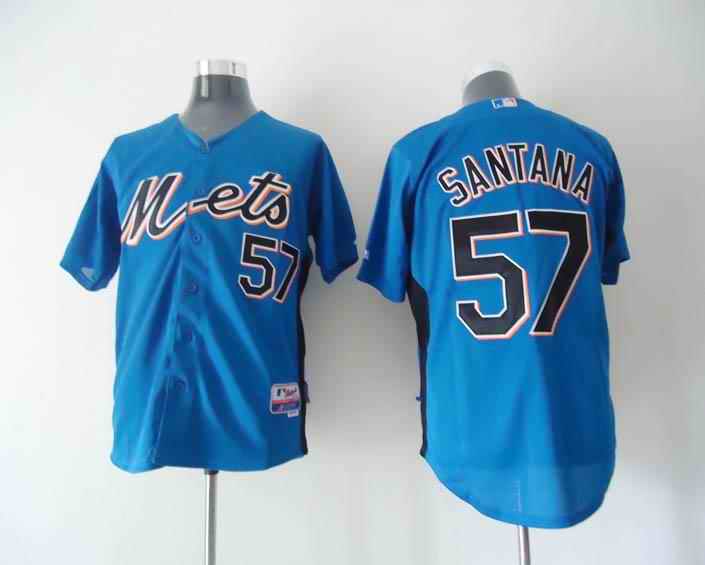 Mets 57 Santana light blue 2011 new Jerseys