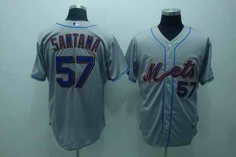 Mets 57 santana grey[cool base] jerseys