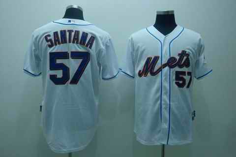 Mets 57 santana white[cool base] Jerseys