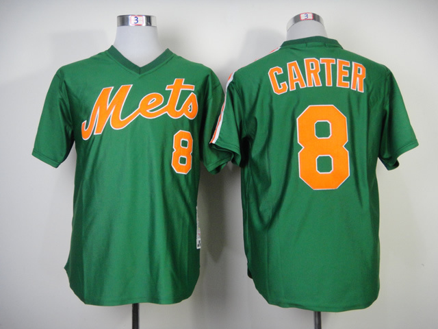 Mets 8 Carter Green Throwback Jerseys