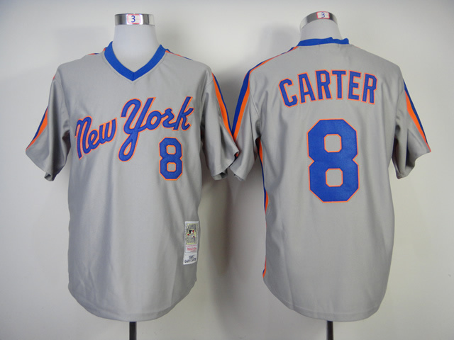 Mets 8 Carter Grey Jerseys