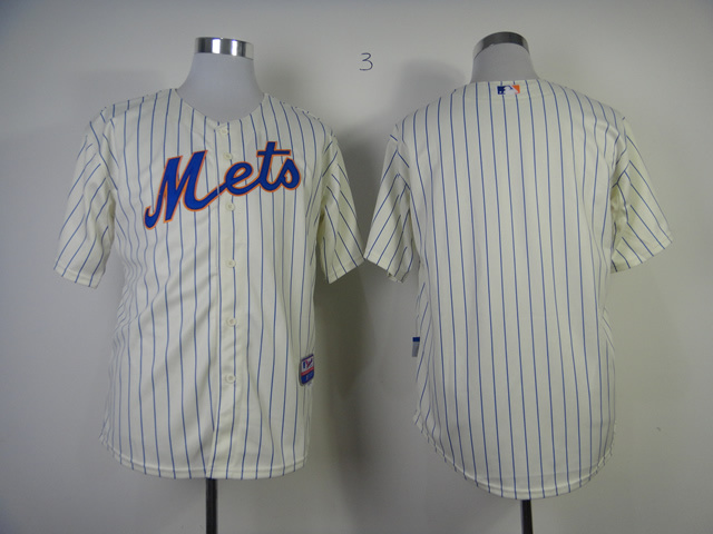 Mets Blank Cream(blue stripe)Jerseys