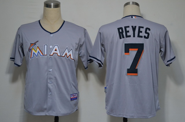 Miami Marlins 7 Jose Reyes Grey 2012 Jerseys