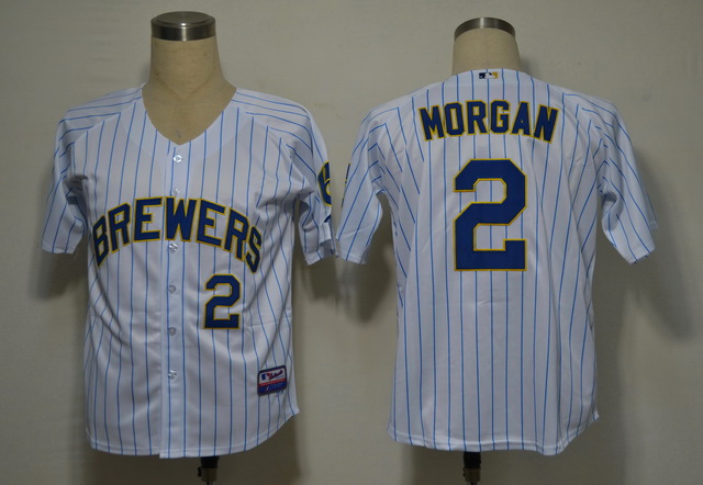Milwaukee Brewers 2 Morgan White(blue strip) Jerseys