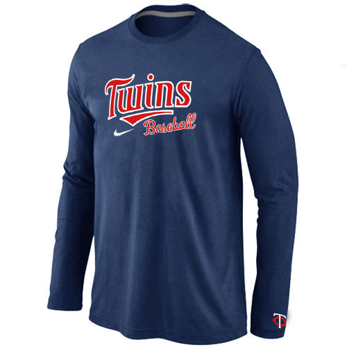 Minnesota Twins Long Sleeve T Shirt D.Blue - Click Image to Close