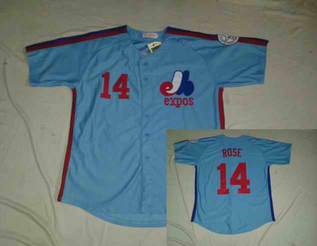 Montreal Expos 14 ROSE light blue Jerseys